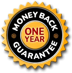 Seller-supplied one-year money-back guarantee badge