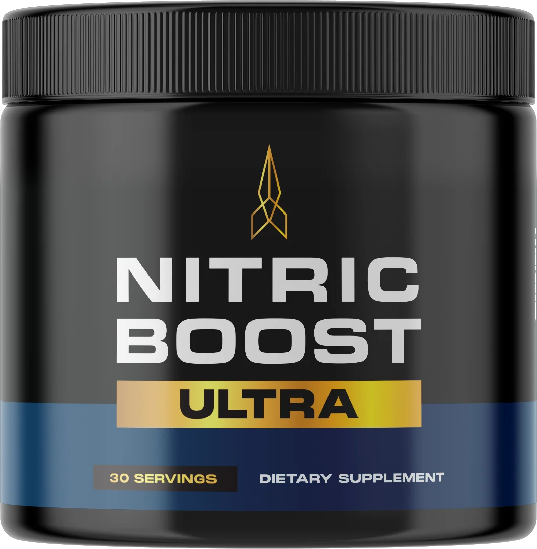 Nitric Boost Ultra dietary-supplement jar with a 30-servings front label