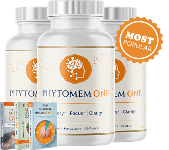 Seller artwork showing three Phytomem One bottles and bonus covers